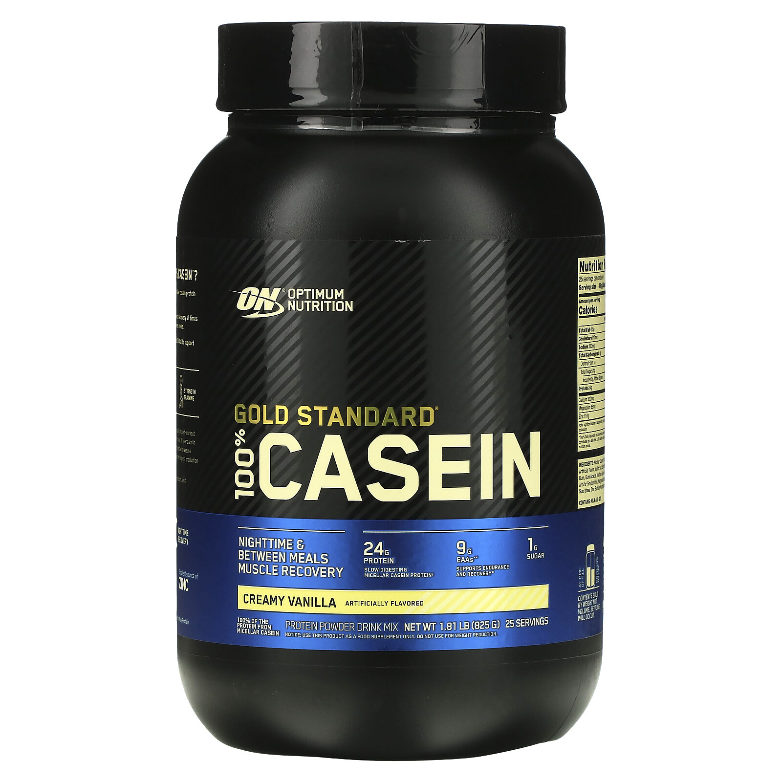 Gold Standard 100% Casein, Creamy Vanilla, 1.81 lb (825 g)
