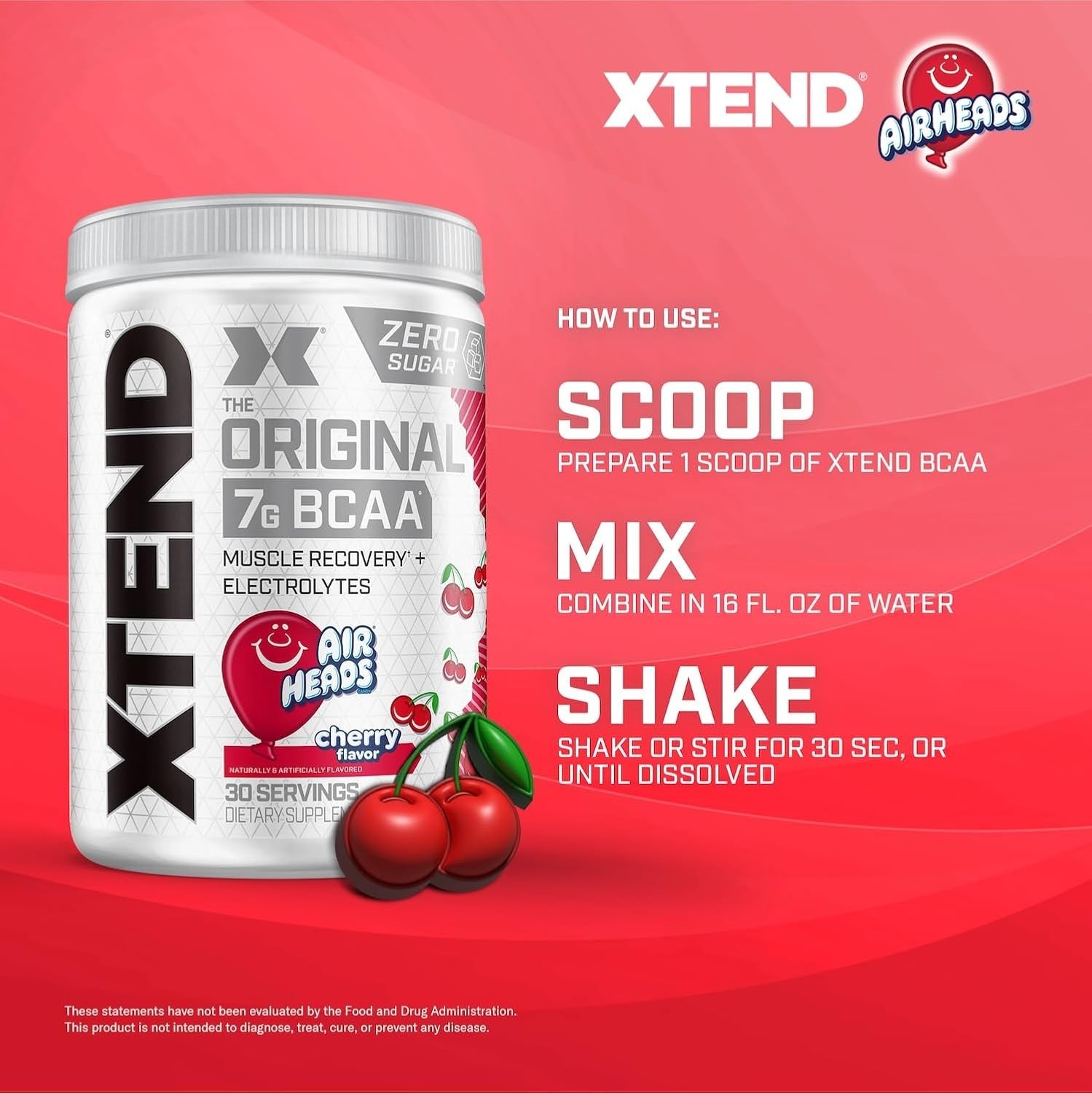 XTEND The Original 7G BCAA Cherry Flavor 30 Servings 399 G (14 Oz) BB: 3/2026