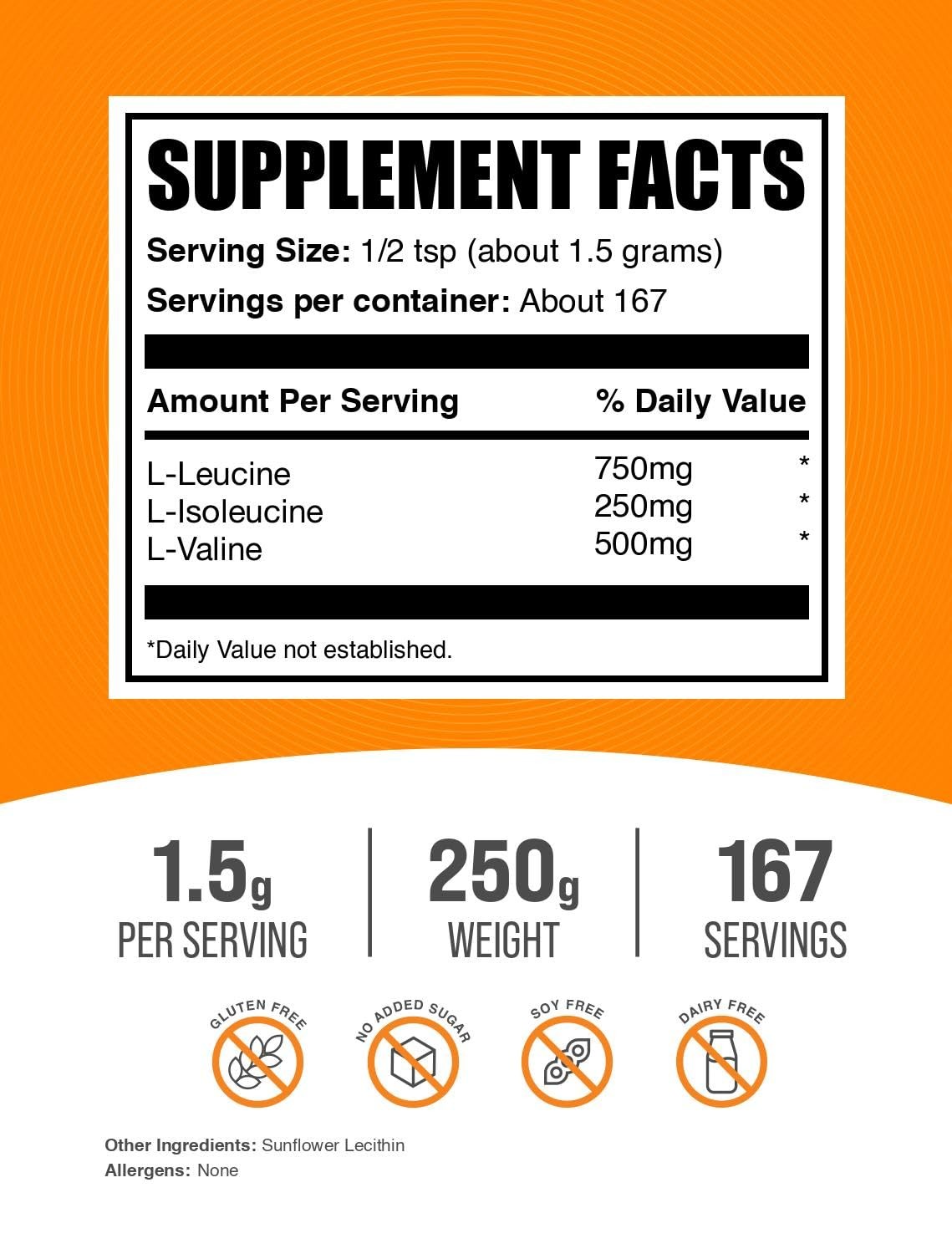 Bcaa Amino Acids Powder Unflavored 167 Servings 3 1 2 Ratio For Performance