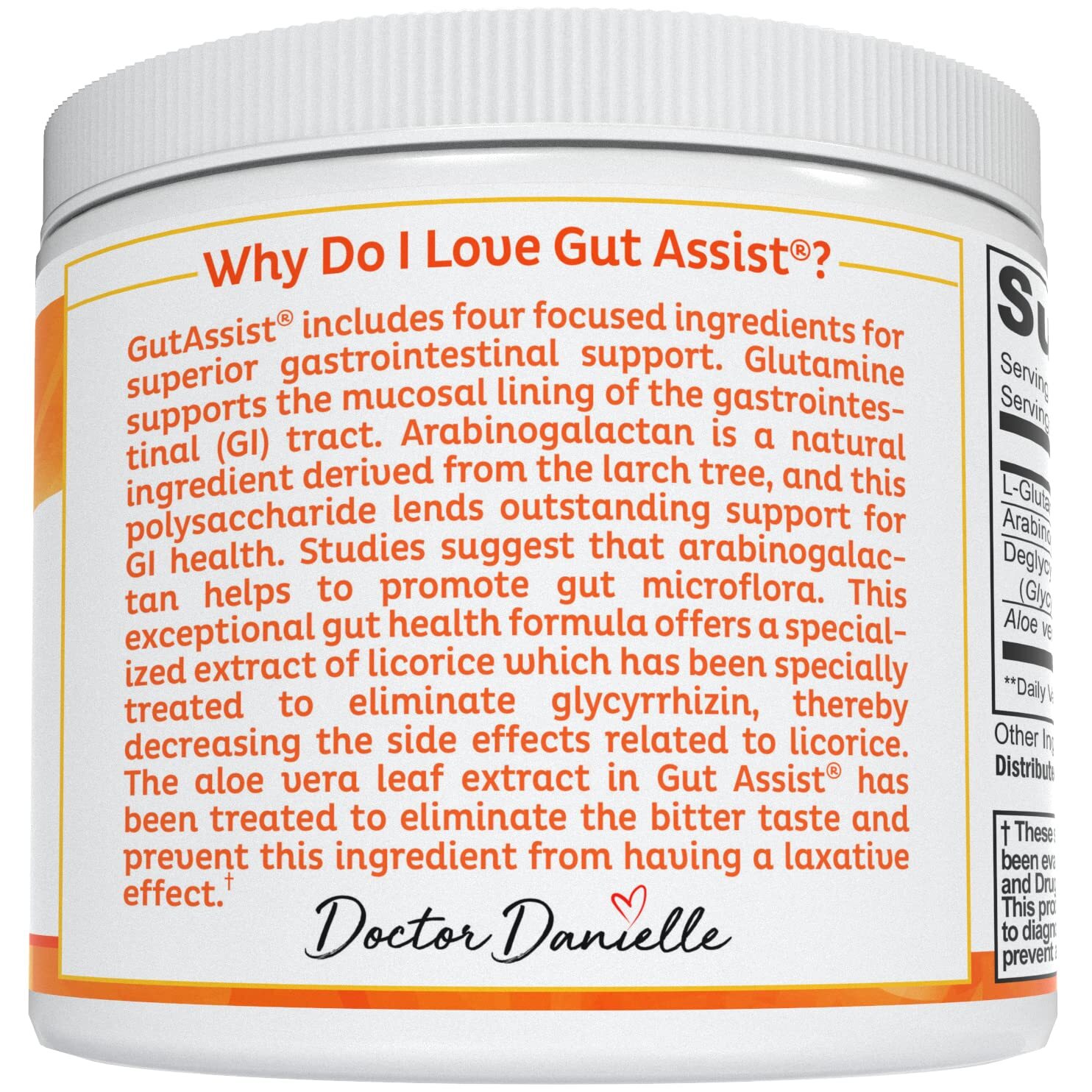 Doctor Danielle Gut Assist – Leaky Gut Repair Supplement Powder – Glutamine A…