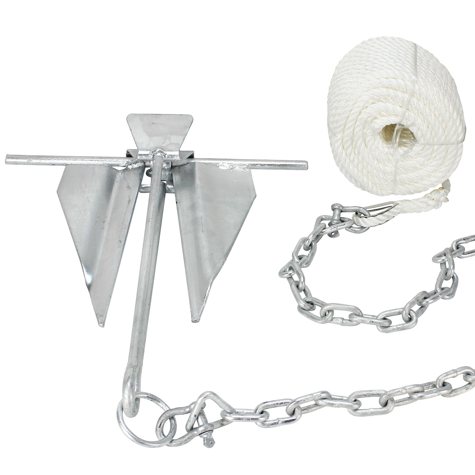 Extreme Max 3006.6717 Complete Slip Ring Anchor Kit Rope Chain Shackle 7 4.5 lbs