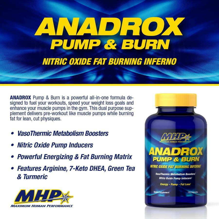 MHP ANADROX Nitric Oxide Pumps | Fat Burner Weight Loss and Energy 112 Capsules