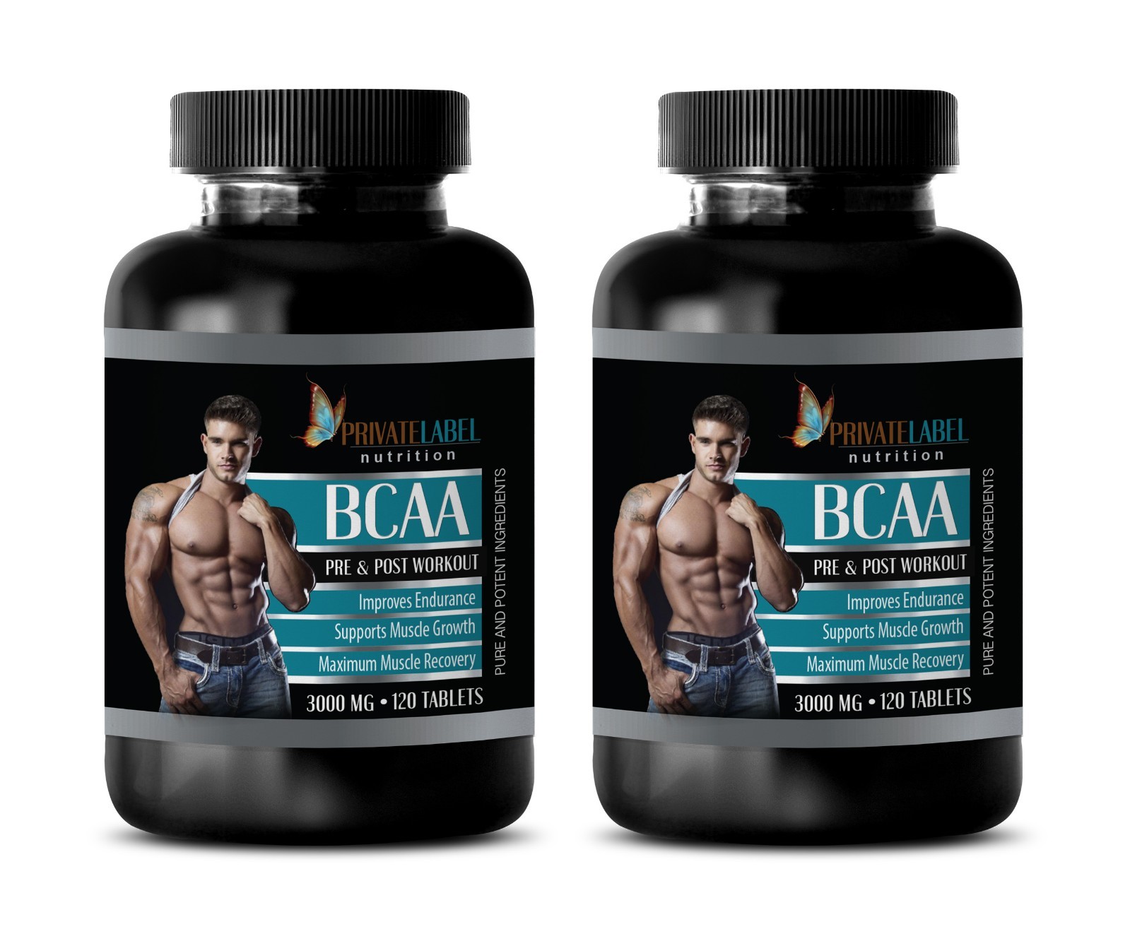 amino acids complex – BCAA 3000mg – muscle gainer – 2 Bottles