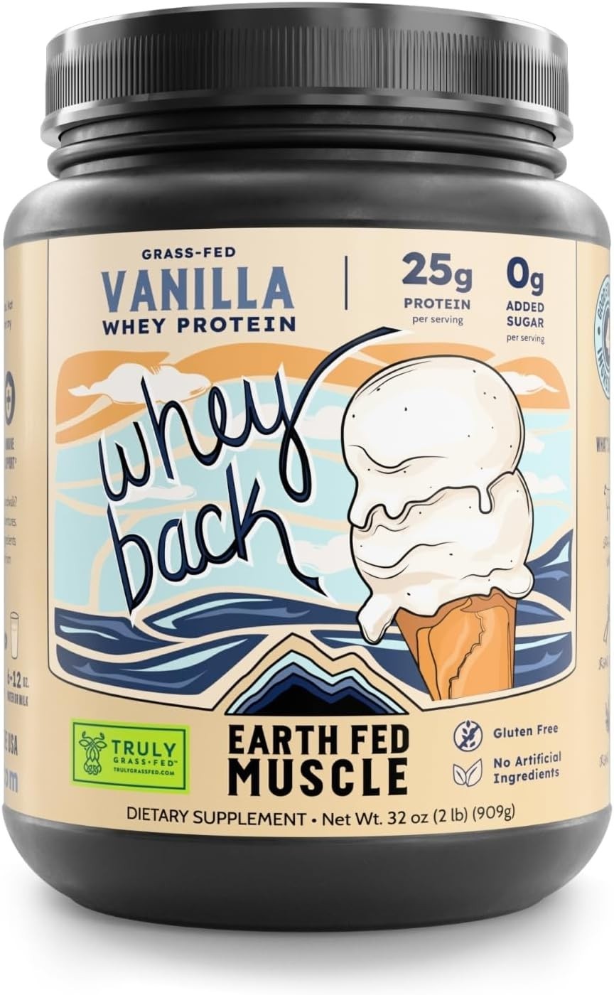 Earth Fed Muscle Vanilla Whey Back | 2lb Irish Grass Fed 25g Protein Isolate
