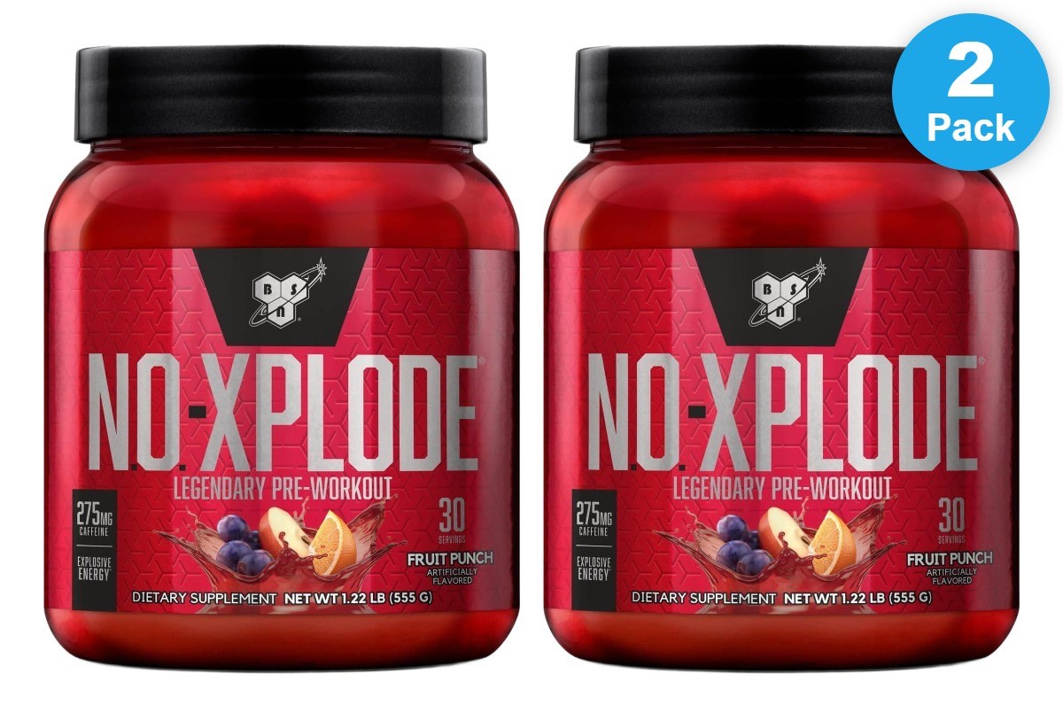 BSN N.O Xplode Pre-Workout Powder – Fruit Punch, 1.22lb (2 Pack) Exp. 1/28