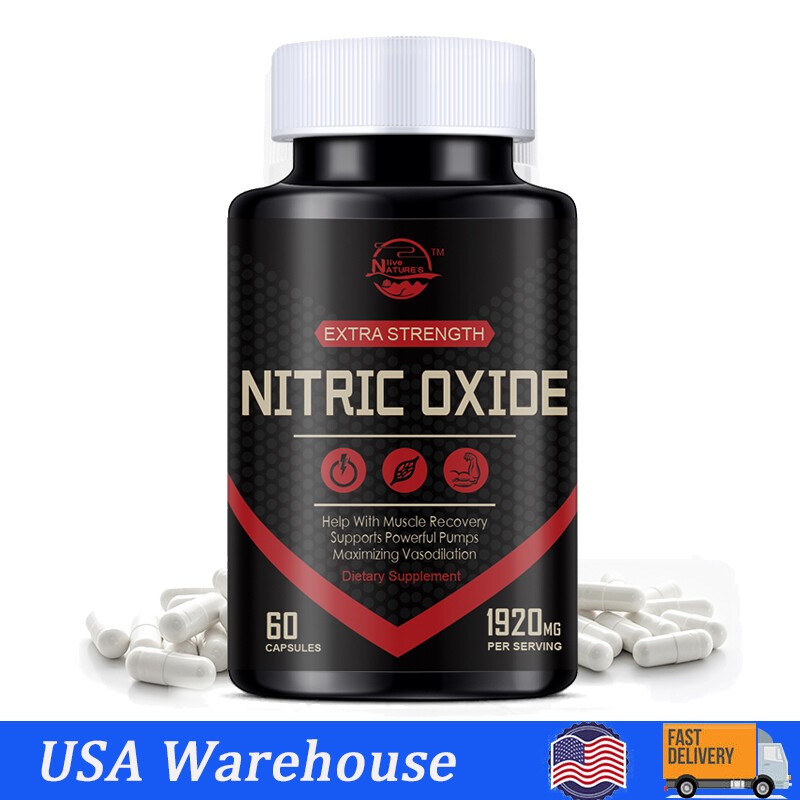 60 Nitric Oxide Booster Supplement w/ L-Arginine Premium Workout Muscle Capsule