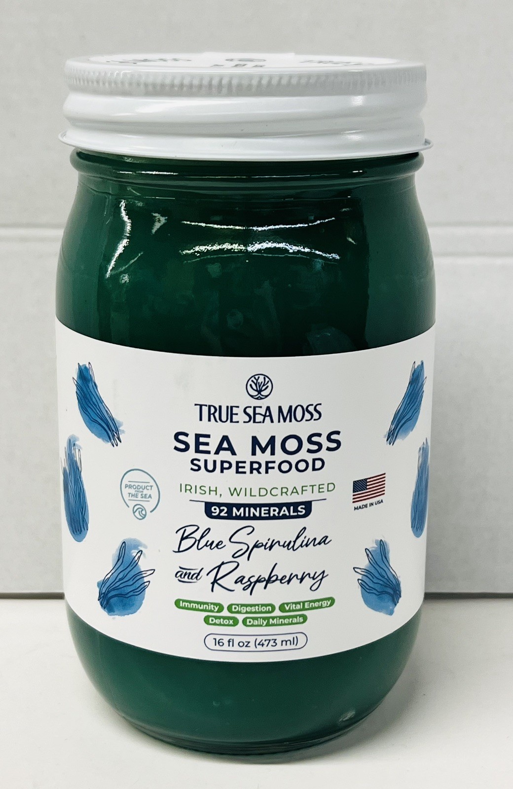 2 PACK BEST BY4/26 TrueSeaMoss Sea Moss Gel with Blue Spirulina USA Made U36