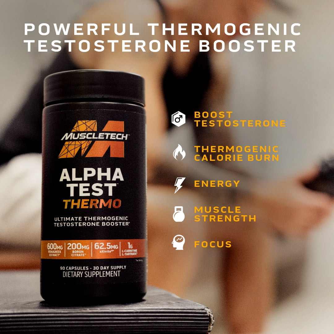 Alpha Test Thermogenic Testosterone Booster, Performance Supplement, 90 Ct