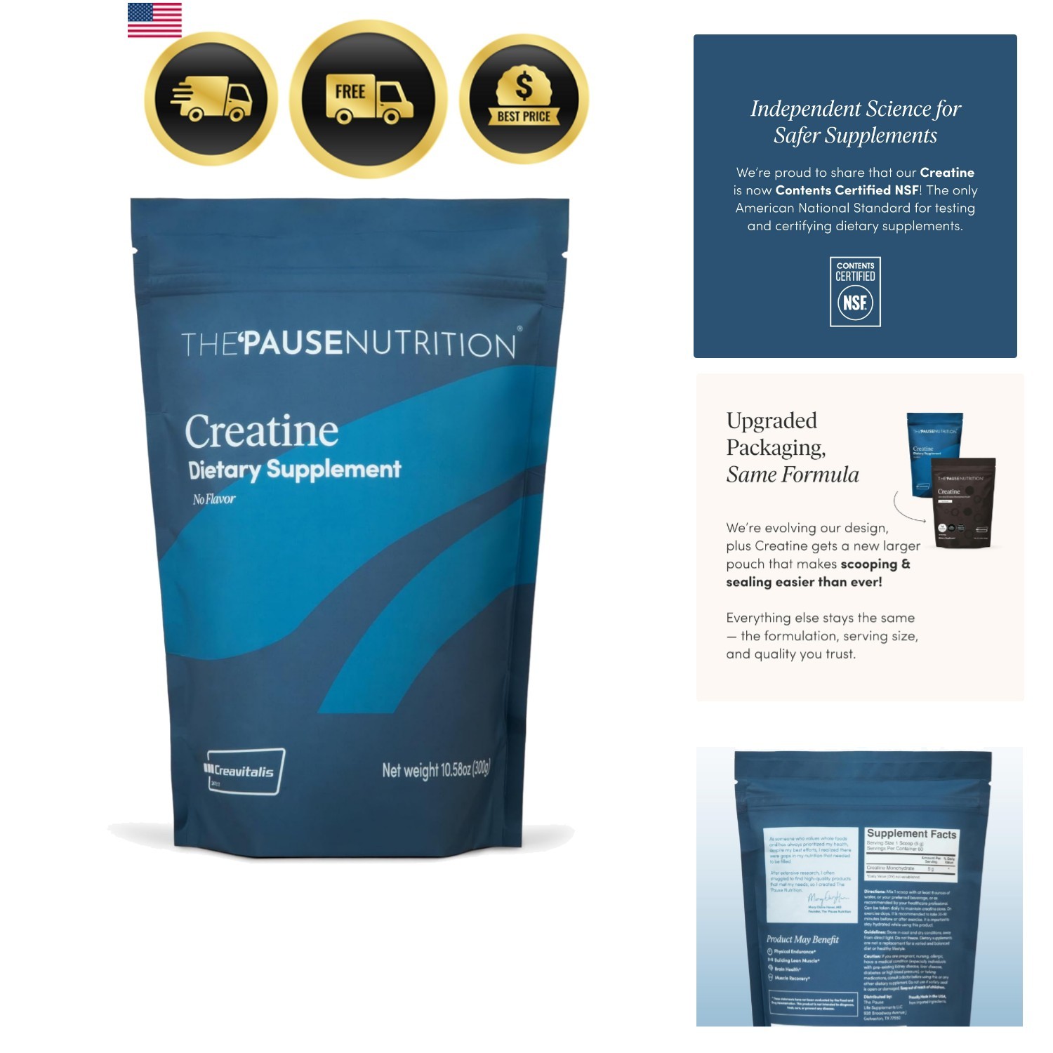 Creatine Powder, Training Essential, Pre Workout, Gluten Free & Formula with…