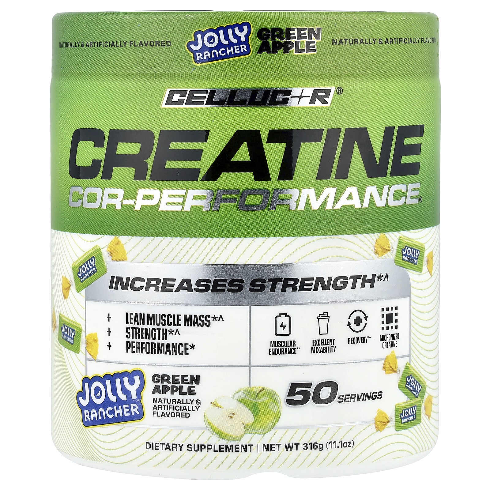 COR-Performance® Creatine, Jolly Rancher, Green Apple, 11.1 oz (316 g)