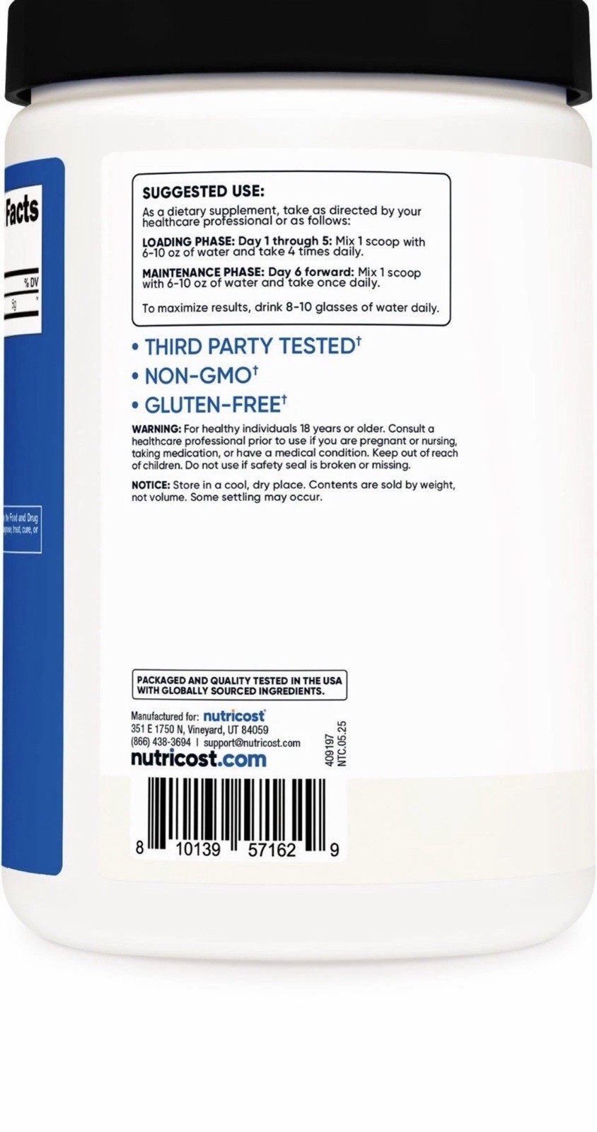 Nutricost Pure Creatine Monohydrate 500 Gram Powder EXP 10/28 FREE FAST SHIPPING