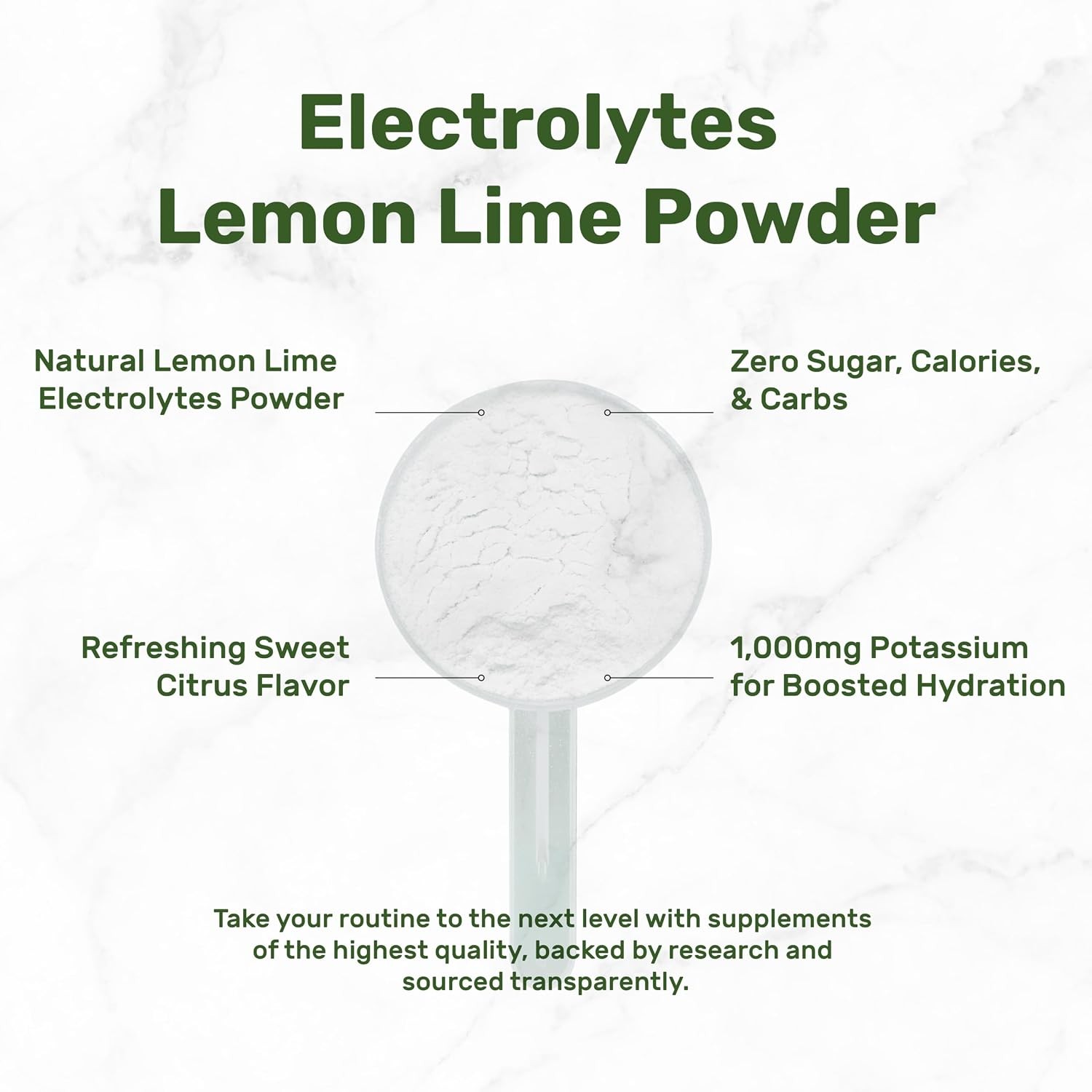 Electrolytes Powder, 1Lb (69 Servings) – No Sugar, Lemon Lime – Hydration Supple