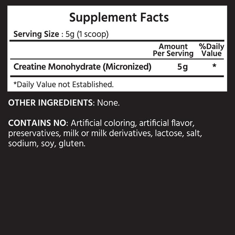 Micronized Creatine Monohydrate 5G (Per Serving) – 300G (10.5Oz) – 60 Servings –