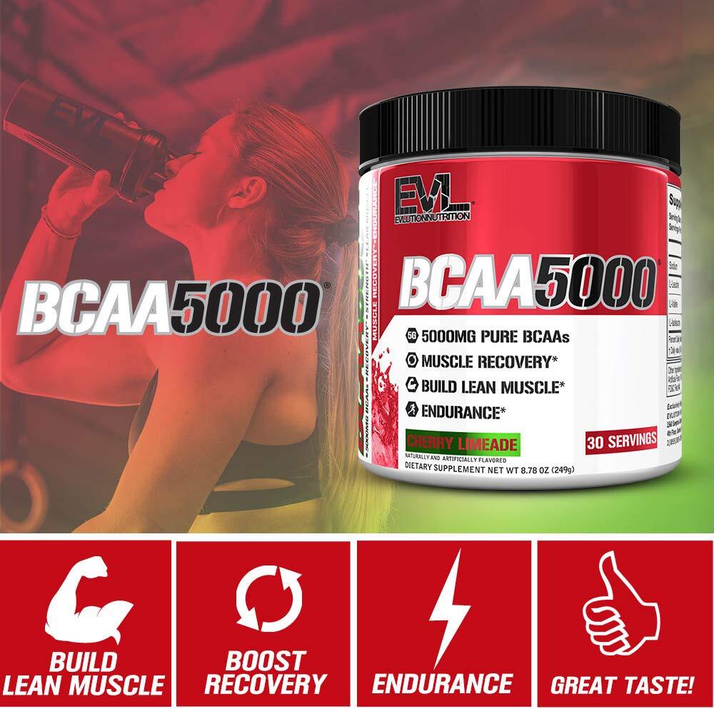 BCAA5000 Cherry Limeade Pre Workout Supplement 30 Servings Muscle Recovery Power