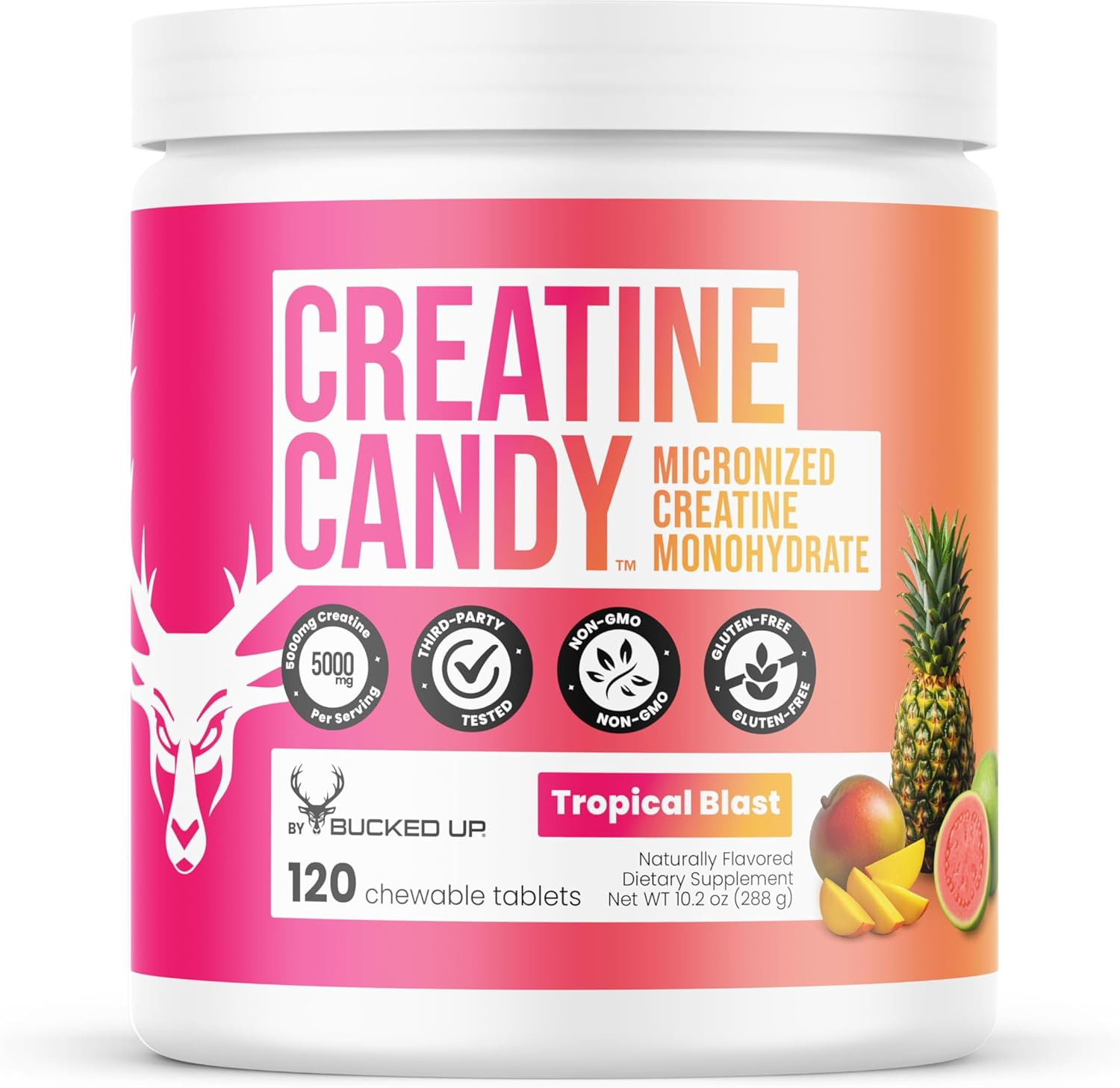 Creatine Candy Tropical Blast | Micronized Creatine Monohydrate | 120 Chewable T
