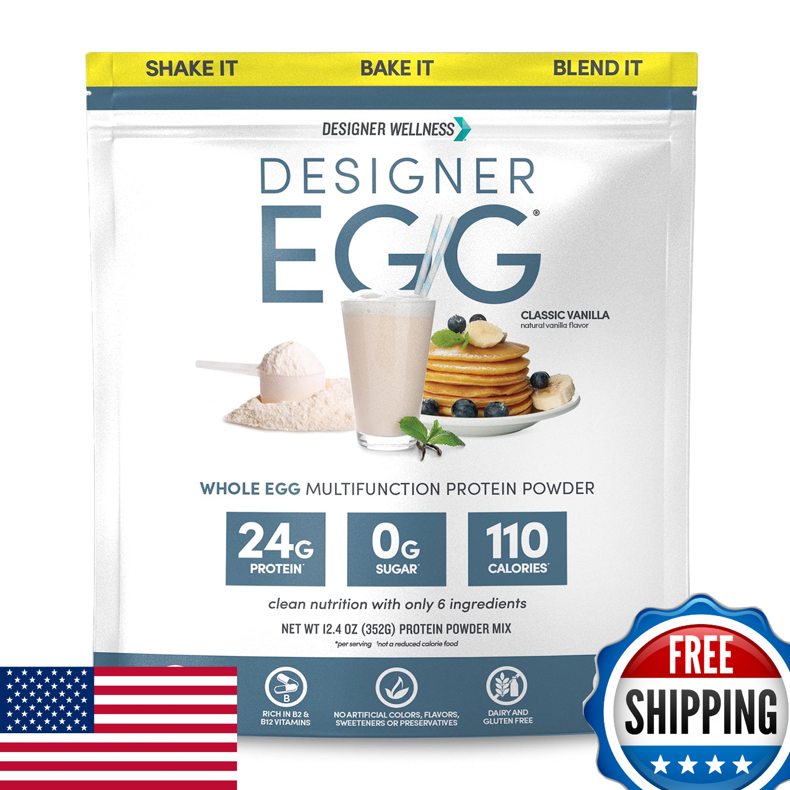 Designer Wellness, Designer Egg, Natural Egg Yolk & Egg White Protein Powder, Ke