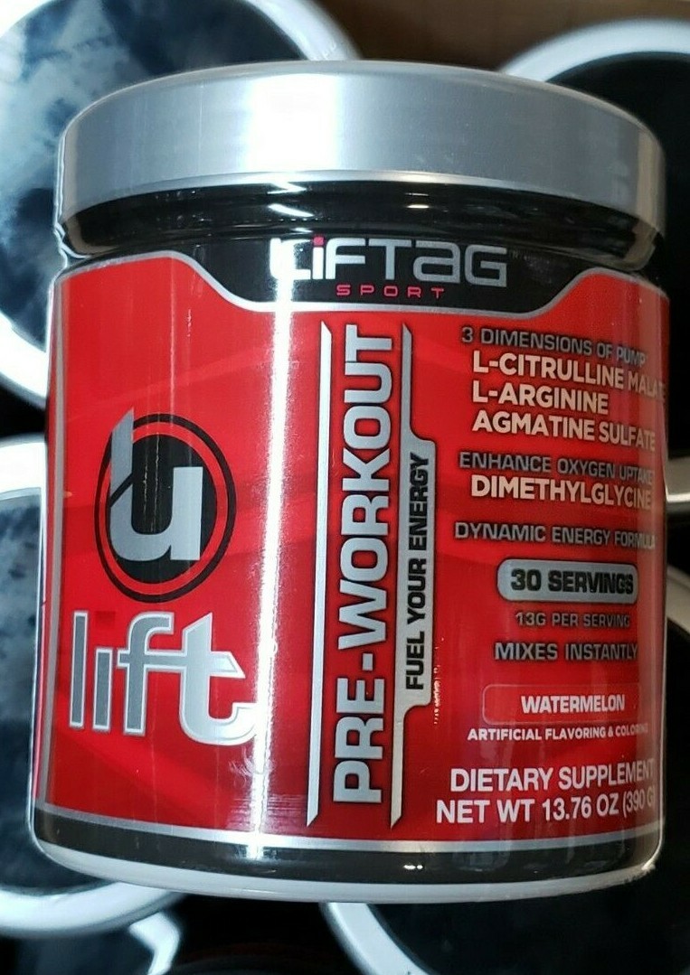 Liftag Sports – U Lift – Pre-Workout – Watermelon – 30 Servings – Exp 11/2024