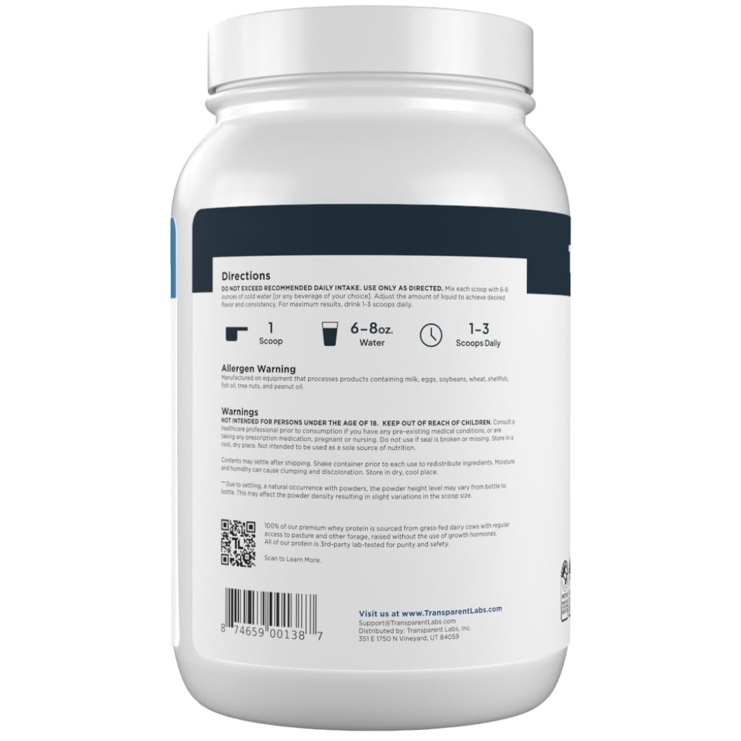 Grass-Fed Whey Protein Isolate Naturally Flavored Gluten Free Powder 28g 30
