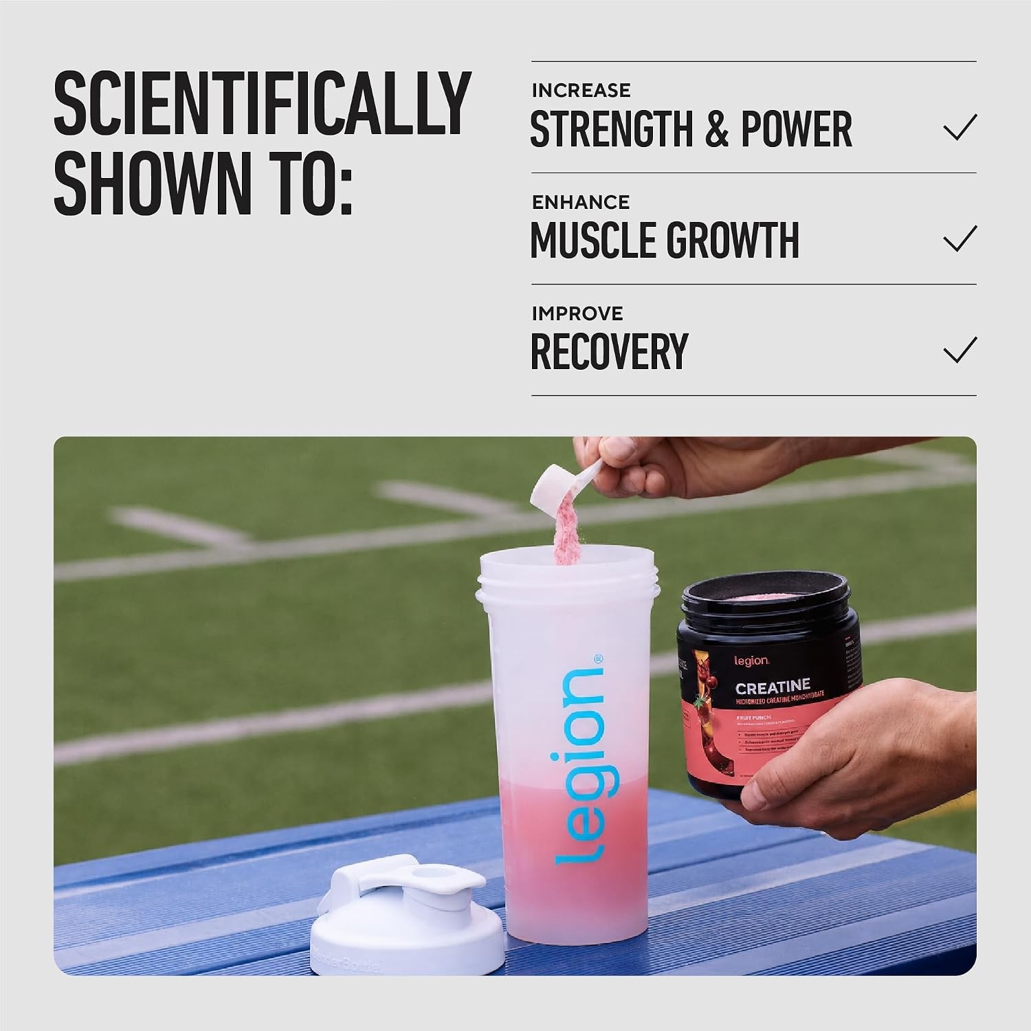 LEGION Micronized Creatine Powder, Unflavored, Supports Muscle Gain & Recovery