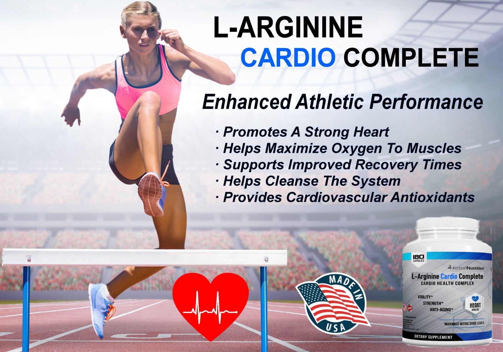 Two Pack Cardio Complete Nitric Oxide Booster 180 Caps Multi-Ingredient Formula!