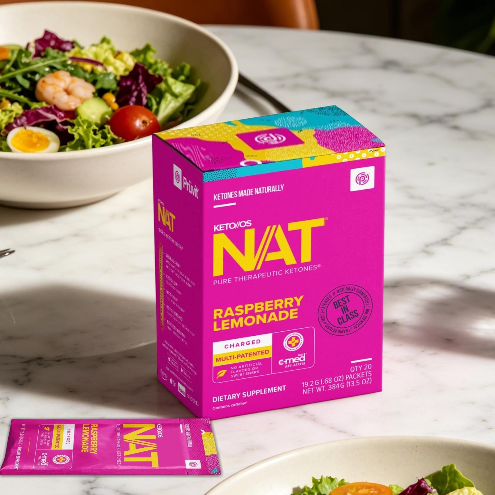 PRUVIT Keto OS NAT Raspberry Lemonade Charged 20 Pack Sealed New