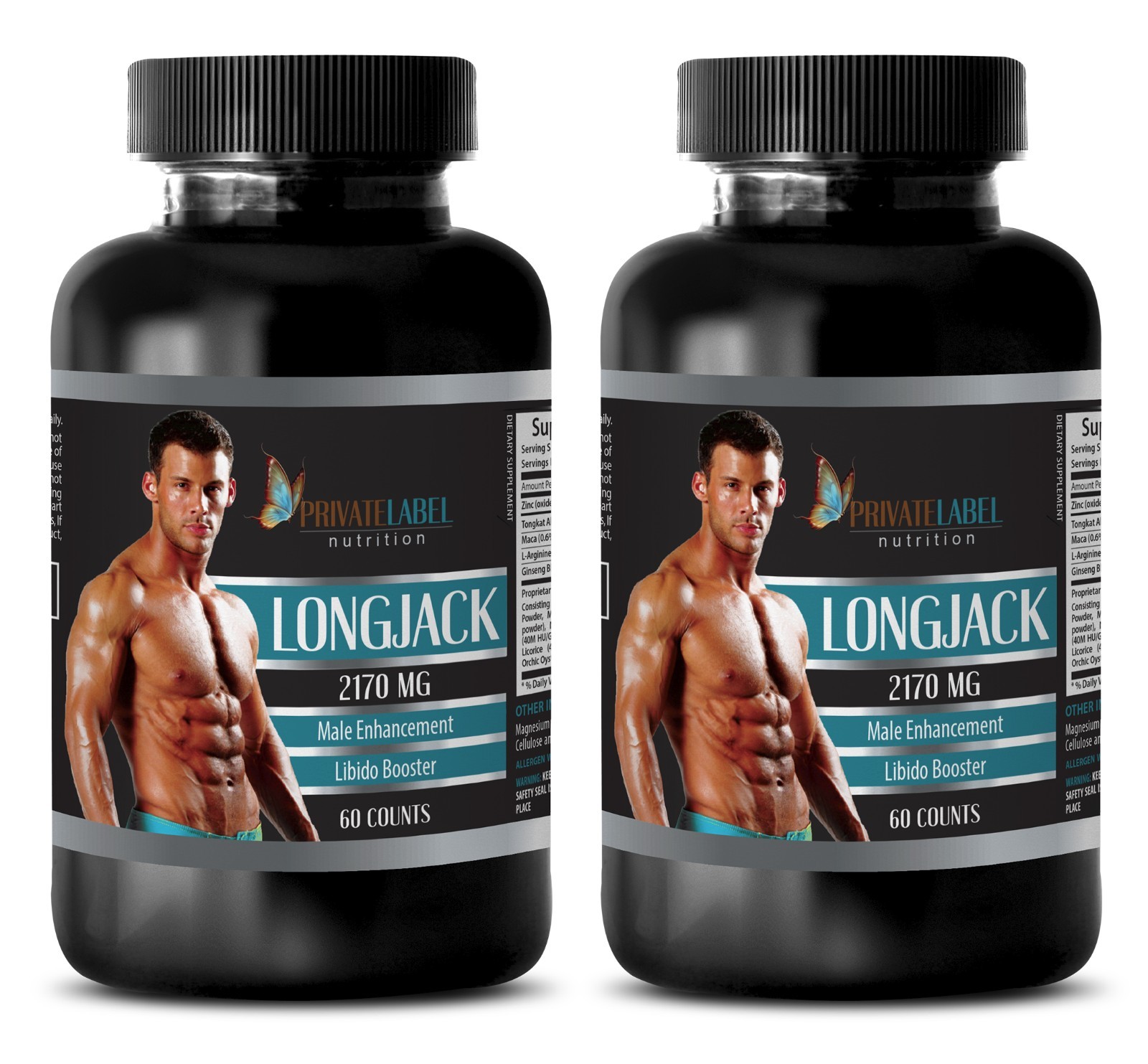 Maca black – LONGJACK 2170mg – natural male enhancment pills – 2 Bottles