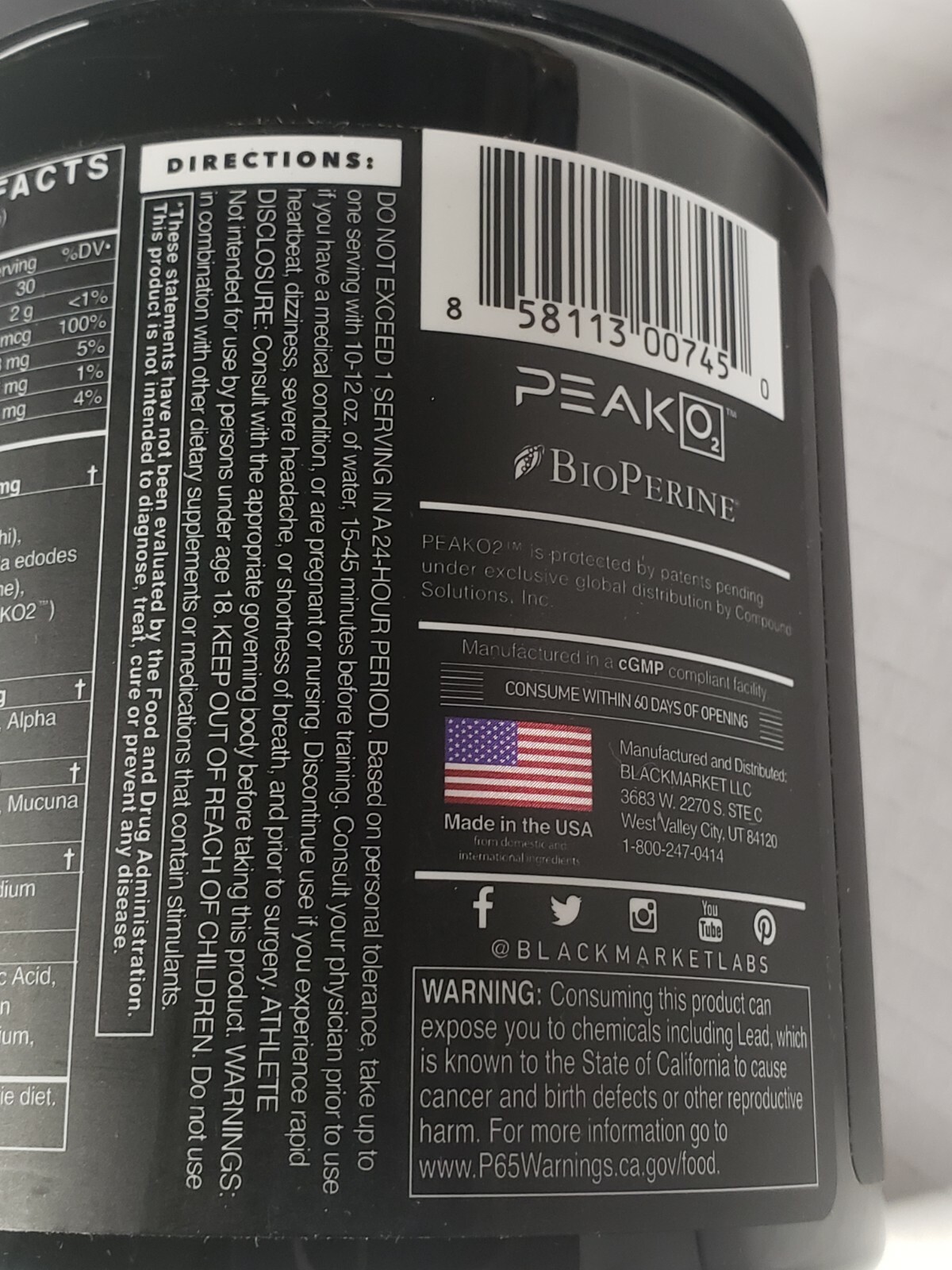 BLACK MARKET LABS – FIT Pre-Workout – WODERMELON Flavor – 25 Servs – Exp 12/2024