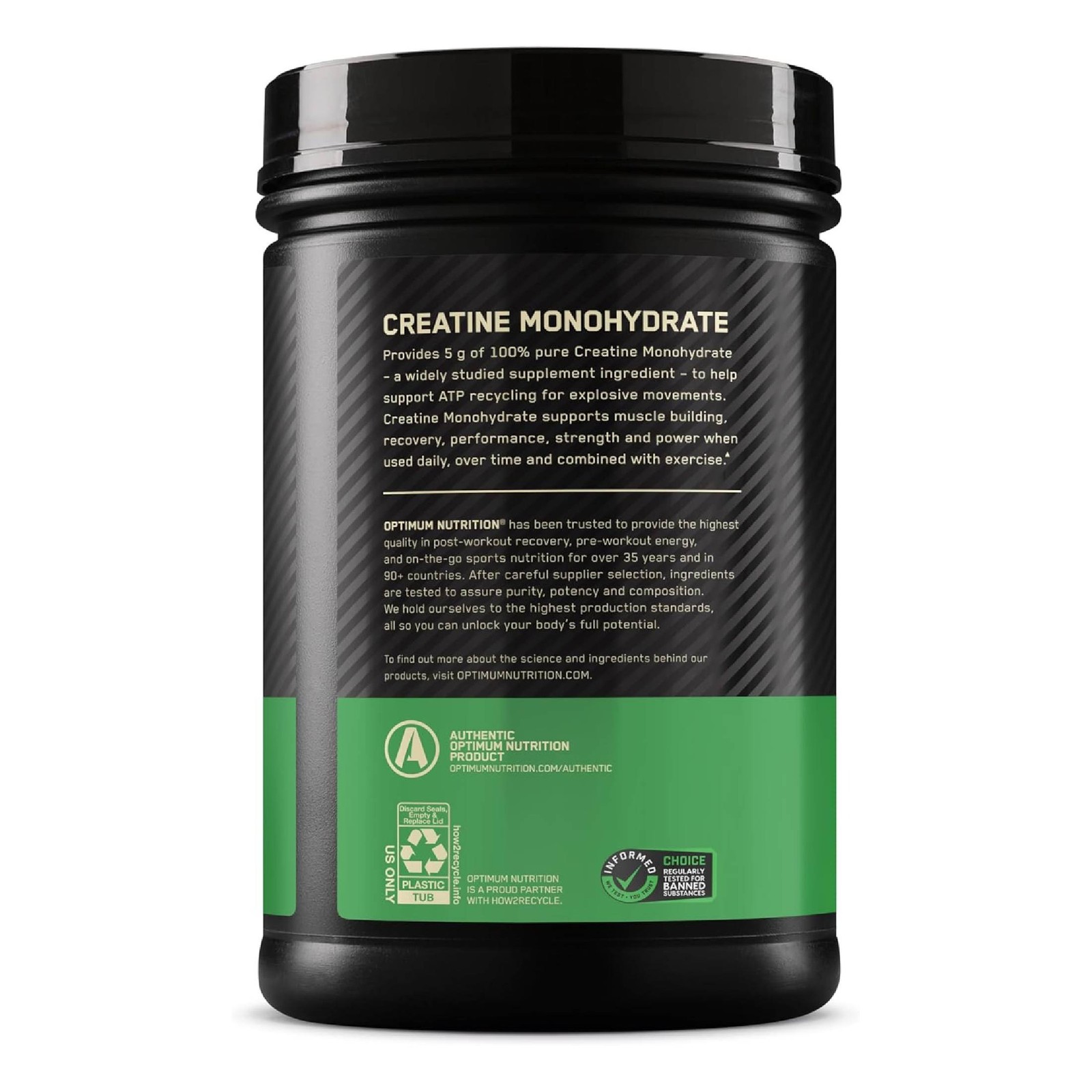 Optimum Nutrition Micronized Creatine Monohydrate Powder Unflavored 240 Servings