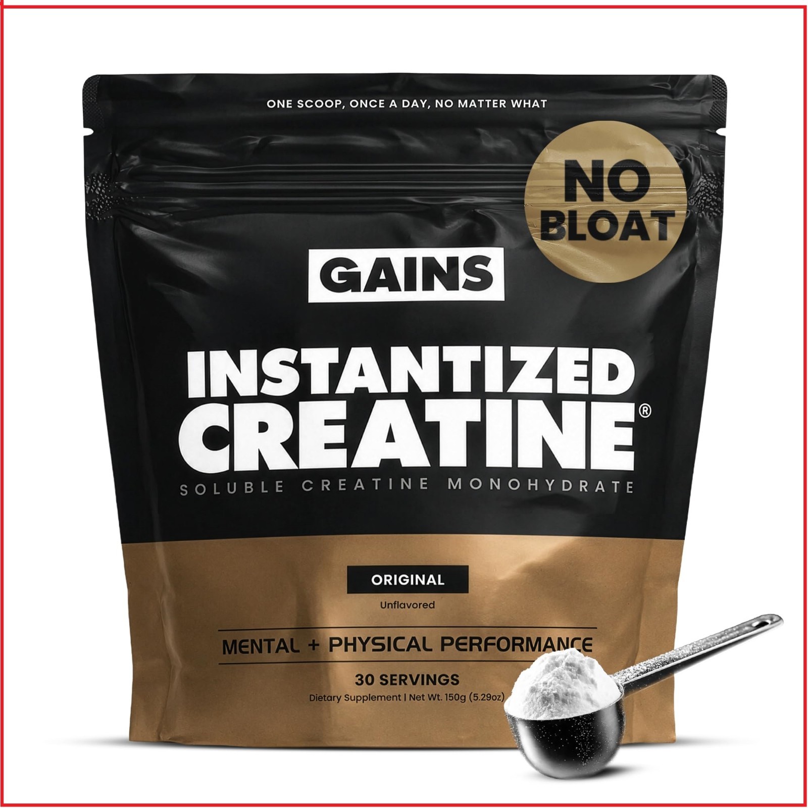 Gains in Bulk Creatine Monohydrate Powder 30 Servings Unflavored