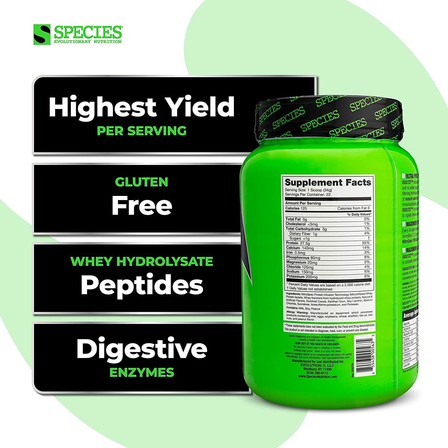 Species Nutrition ISOLYZE | Whey Protein Isolate | Caramel Macchiato 22ser