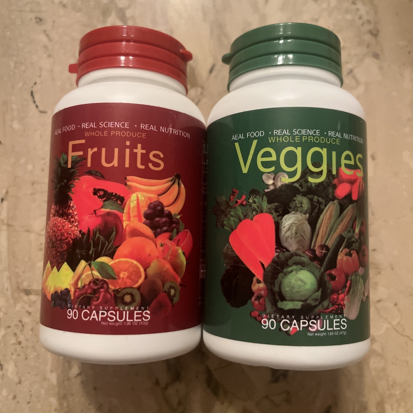 Whole Produce Fruits & Veggies 90 Capsules Each Exp 12/27
