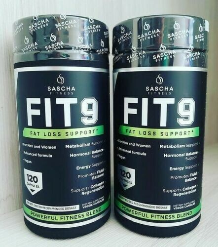 2 Pack Fit 9 Sascha Fitness Fat Loss Support. Original 100% Combo 240 capsules