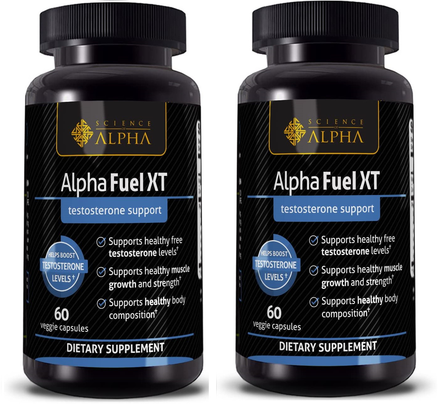 2 Bottles Testosterone Booster Alpha Fuel XT Naturally Increases Strength