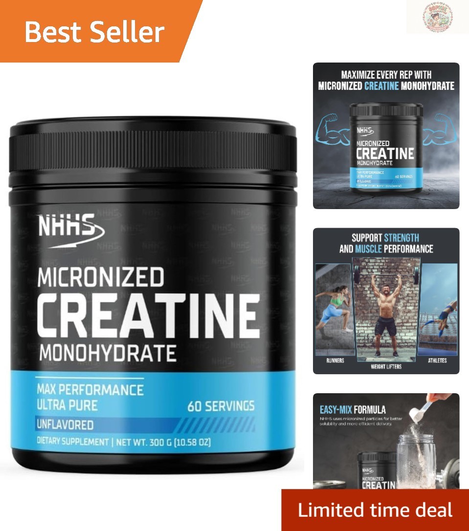 Micronized Creatine Monohydrate – Ultra-Pure, 60 Servings for Enhanced Strength