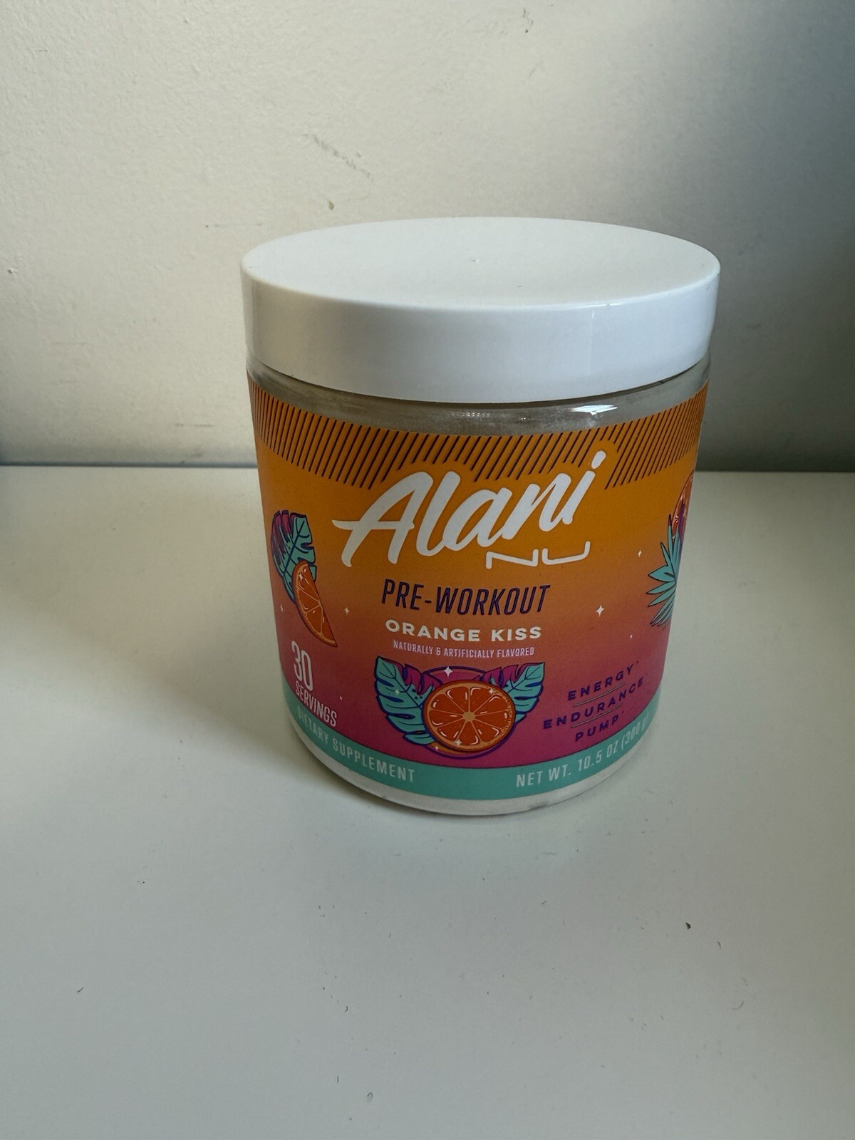 NEW Alani Nu Orange Kiss Pre Workout Gym Diet Nutrition 30 Servings 10.5 OZ 2/26