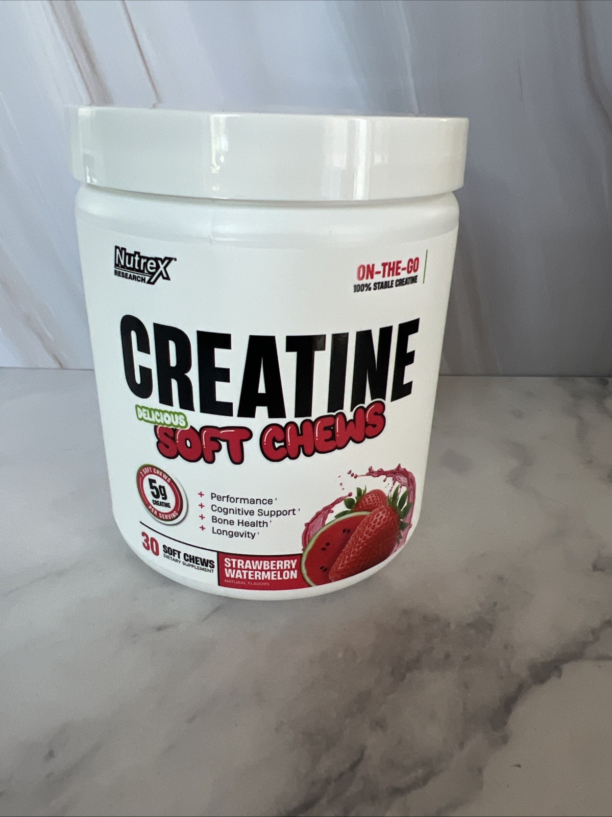Nutrex CREATINE SOFT CHEWS 5 Gm Creatine Monohydrate 100% Stable On-The-Go Chew