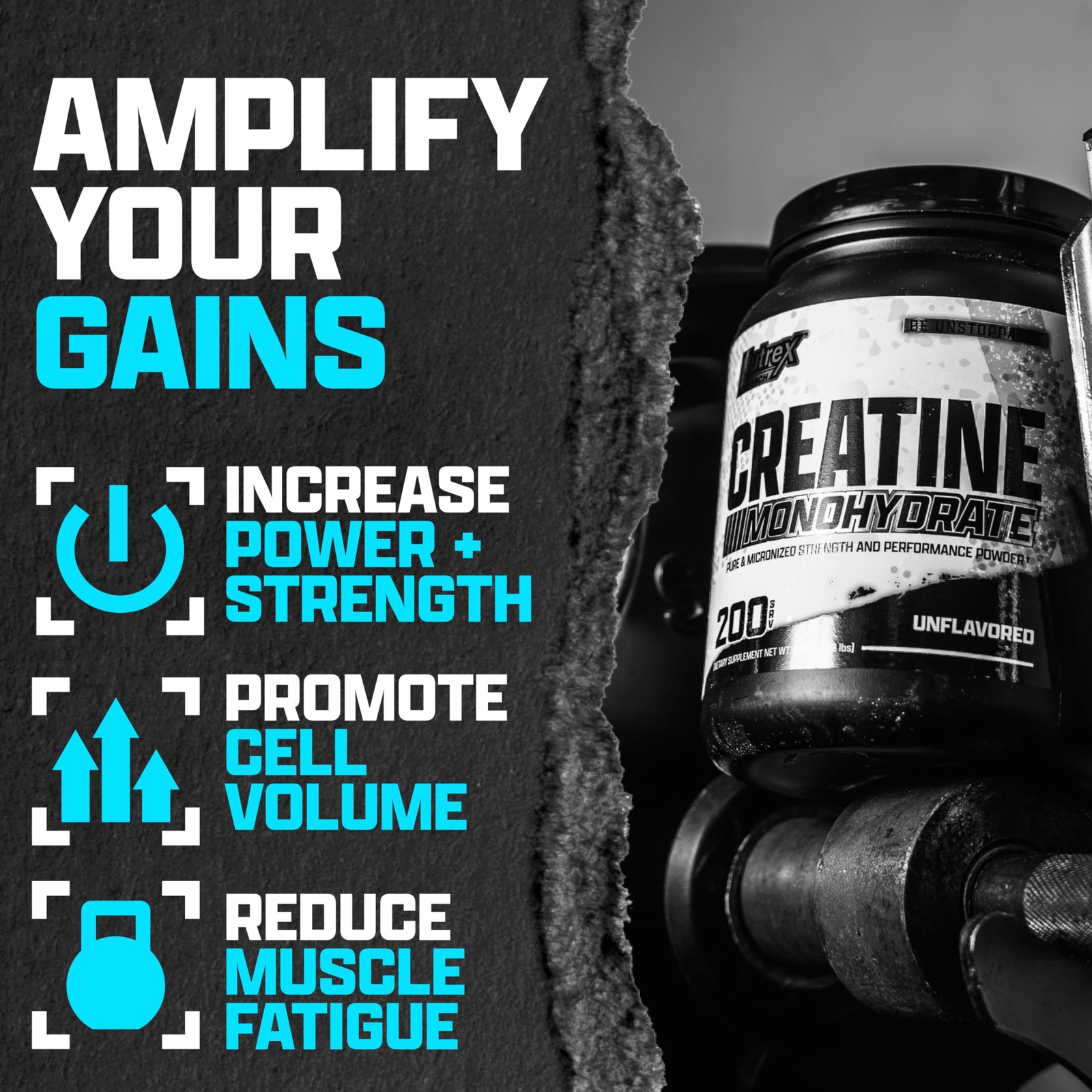 Nutrex Creatine Monohydrate 2.2lb Fuel Mind Muscle Energy Focus Recovery