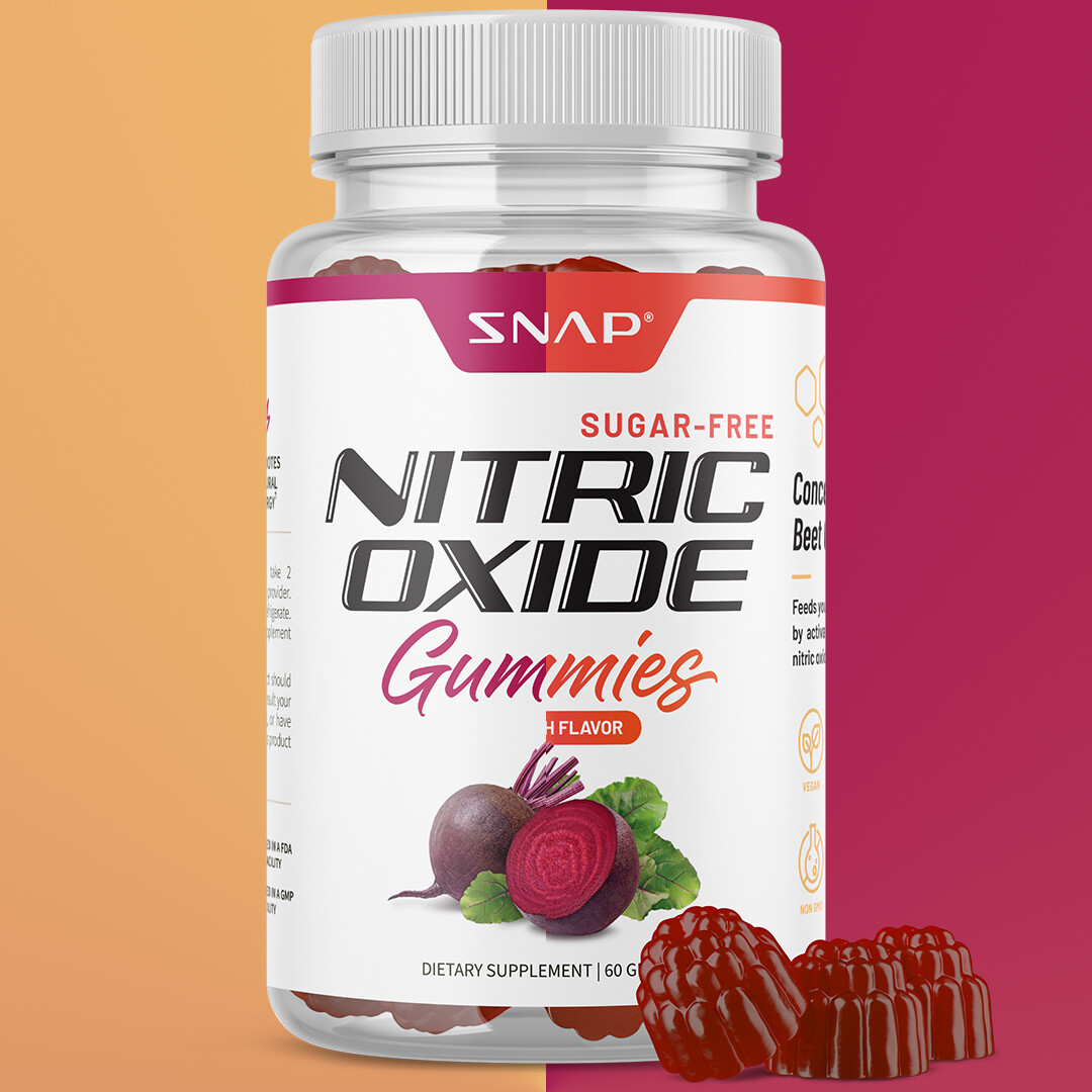 Snap Supplements Nitric Oxide Beet Root Gummies SF, Cherry & Peach, Heart Health