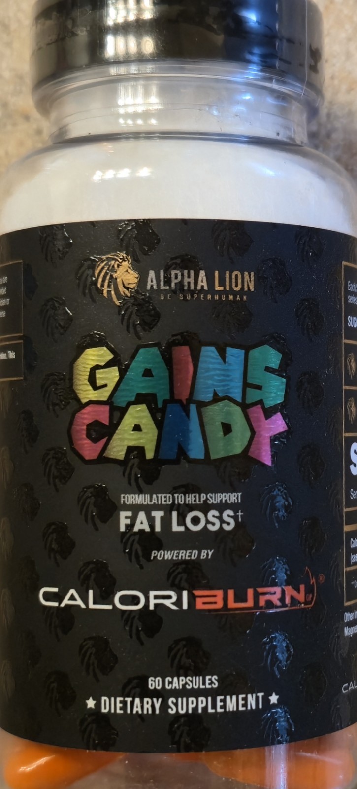 Alpha-Lion GAINS CANDY Fat loss CALORIBURN 60 Capsules ( 30 Serv ) BEST BY 11/26