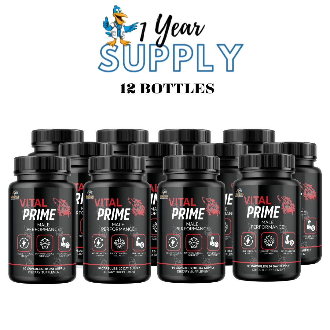 Vital Prime- Bodybuilding & Men’s Health Support- 12 Bottles- 1080 Capsules