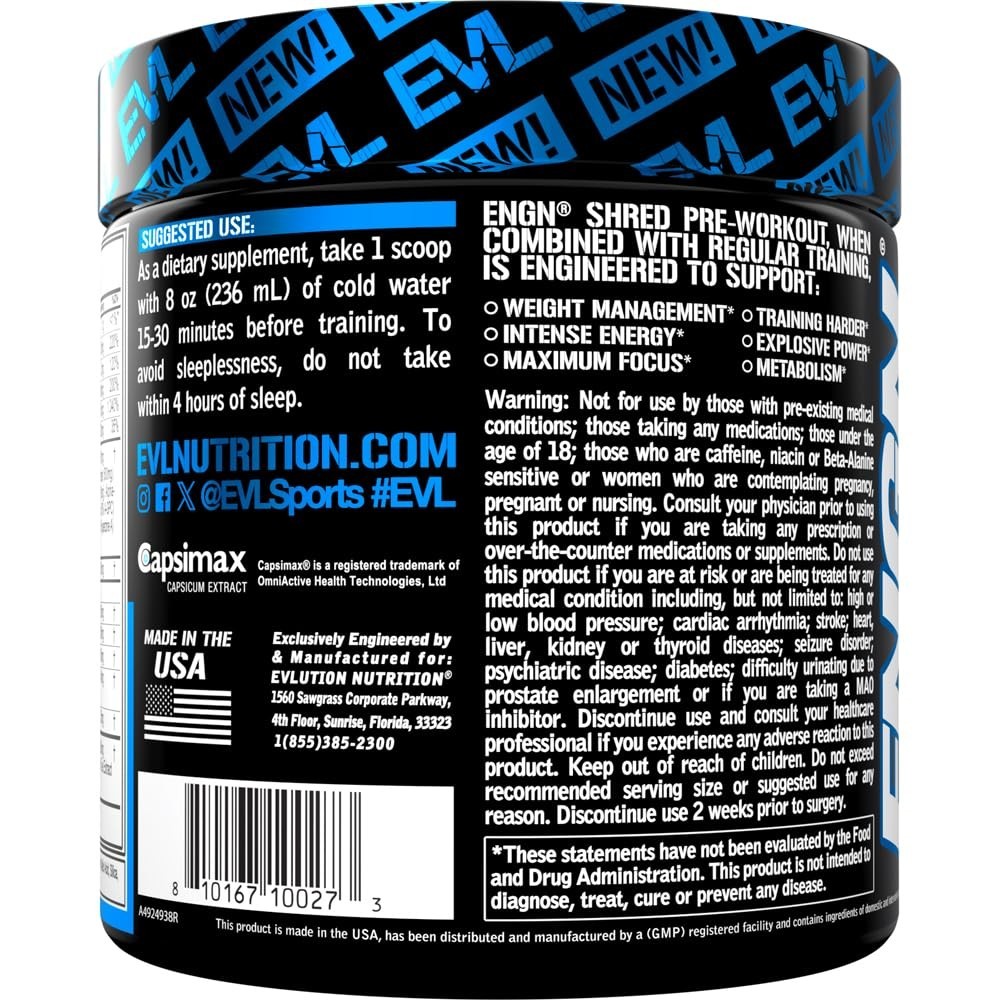Ultimate Pre Workout Powder – Thermogenic Fat Burn, Energy & Focus Boost – Blue