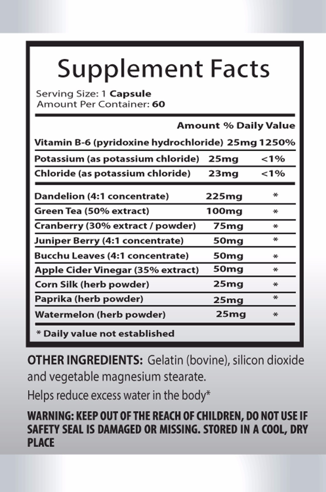 Antioxidant blend supplements – WATER AWAY – RASPBERRY KETONE COMBO – raspberry