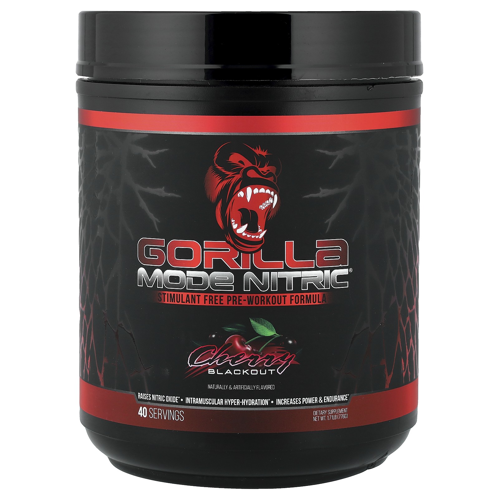 Mode Nitric®, Stimulant Free Pre-Workout Formula, Cherry Blackout, 1.71 lb (776