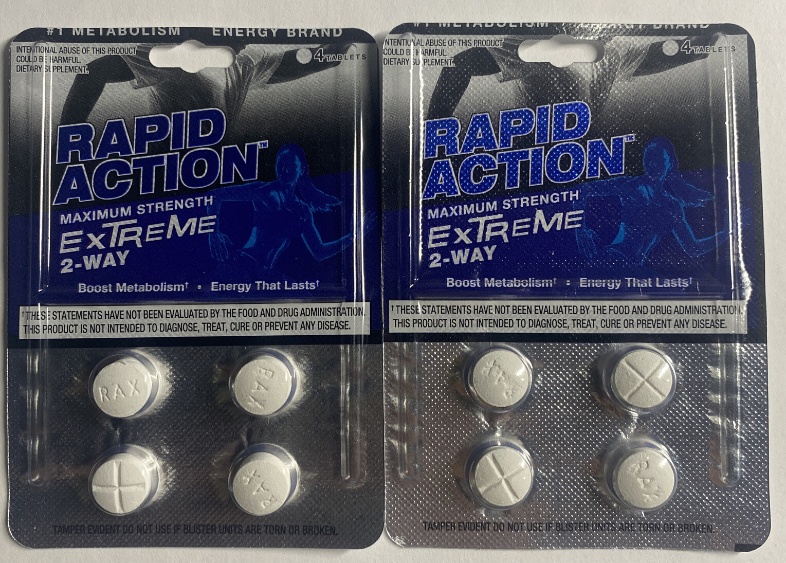 Rapid Action Extreme 2 Way Energy Metabolism 2 packs 8 pills FREE SHIP