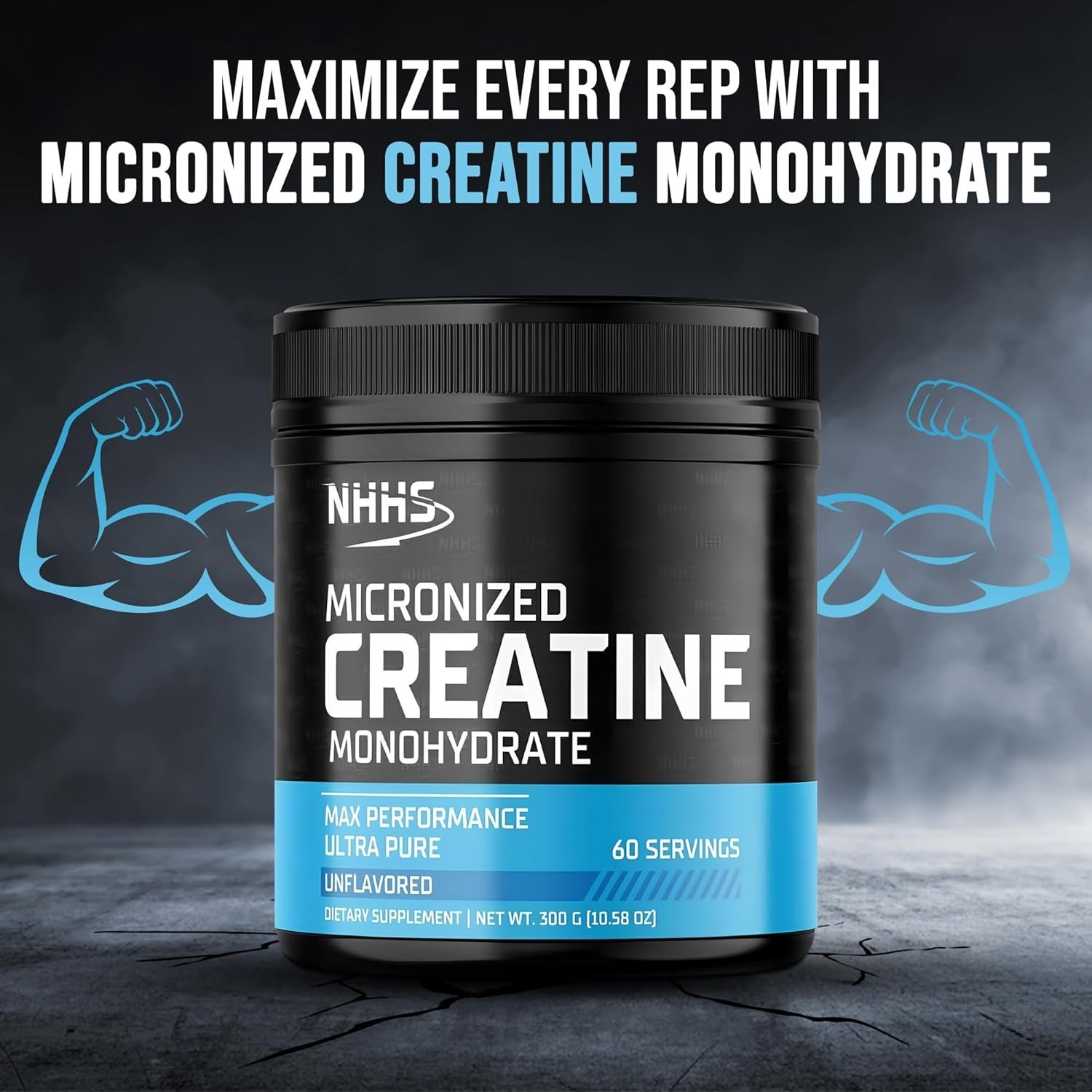 Ultra-Pure Micronized Creatine Monohydrate – 300g (60 Servings) | Gluten-Free