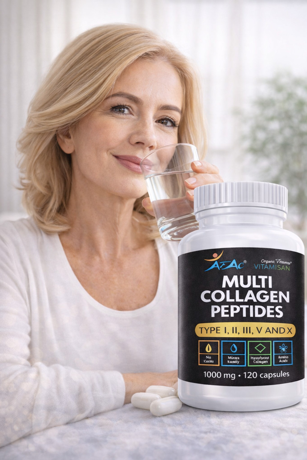 Supplements PILLS Collagen for Healthy Skin, Joints, Hair & Nails 1-Pack 120 CAP