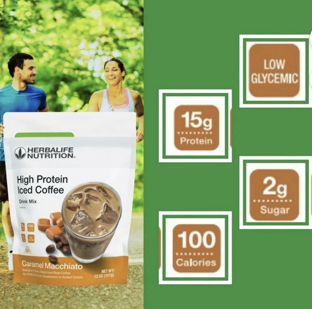 Herbalife Nutrition High Protein Caramel Macchiato Drink Mix 12 oz Low Fat