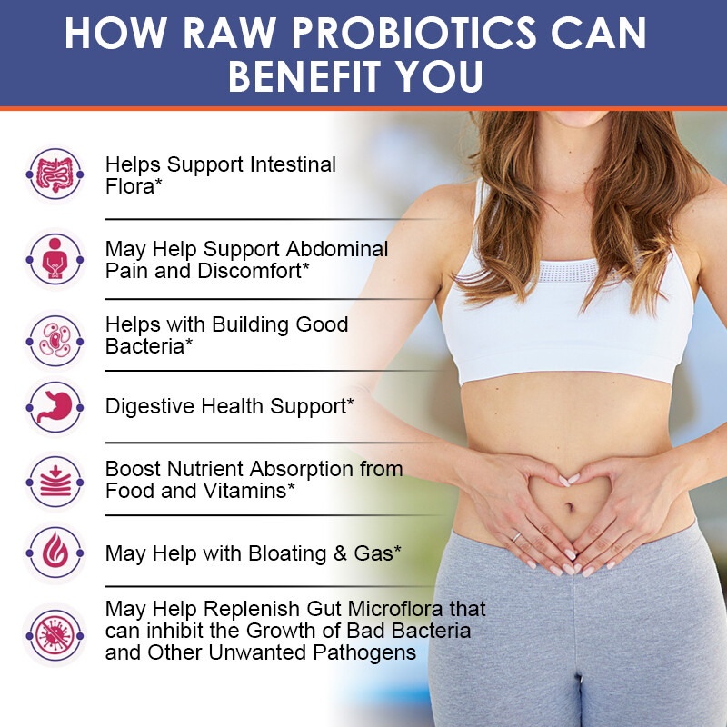60 Billion CFU Probiotics – Daily Digestive Gut Health Supplement for Men Women
