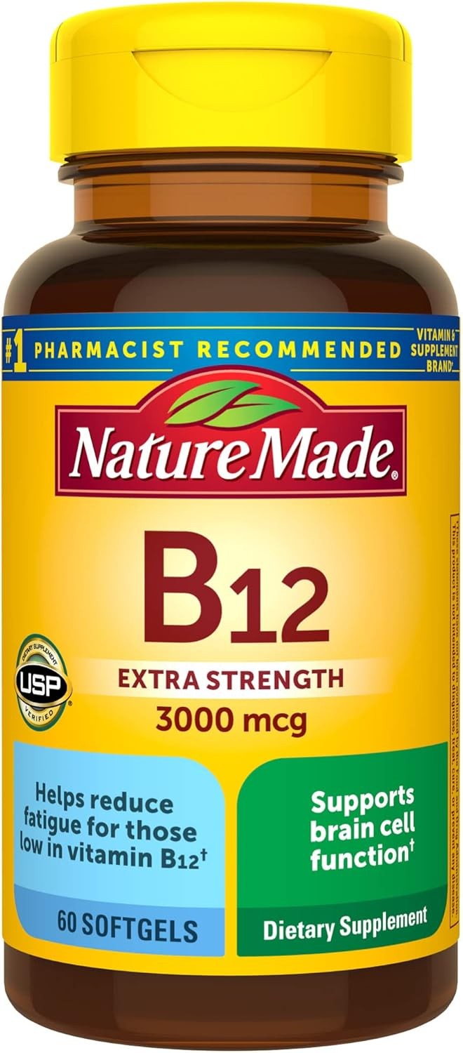 Nature Made Extra Strength Vitamin B12 3000 mcg, 60 Softgels