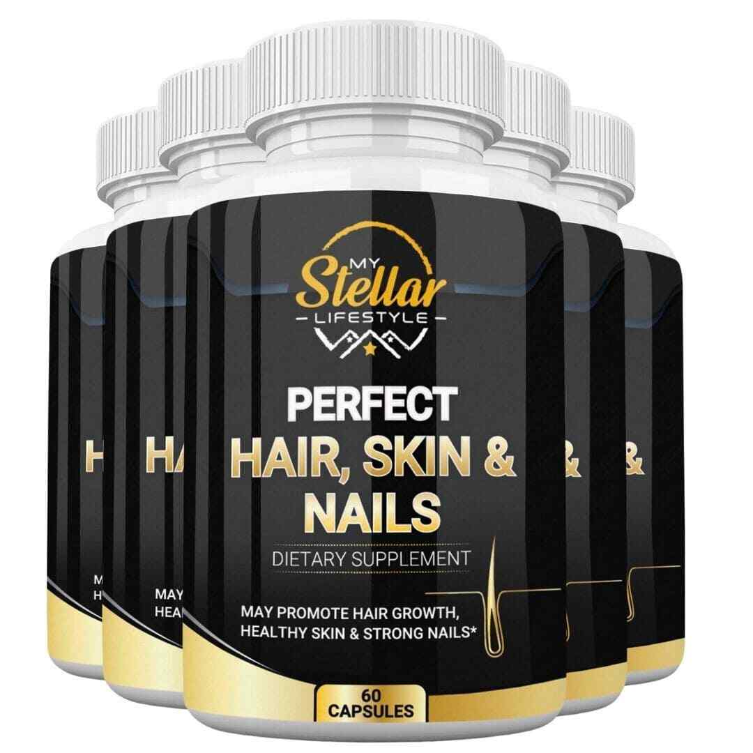 5 Bottles Perfect Hair, Skin & Nails by My Stellar Lifestyle – 60 Capsules